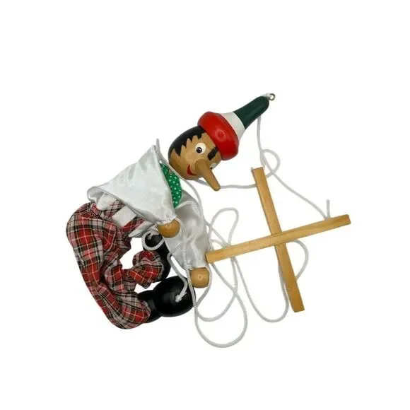 Vintage Wooden Pinocchio Marionette String Puppet - Picture 4 of 4